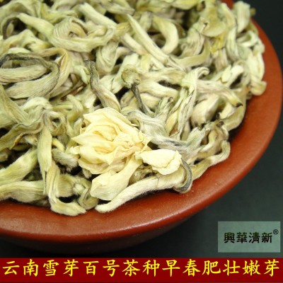 龙飞白雪茉莉花茶叶2023浓香雪龙白毫碧潭兴华飘雪花茶云南花碧螺